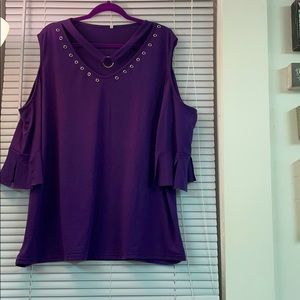 NWOT, Purple Gothic Metal, Grommeted Top, 3X